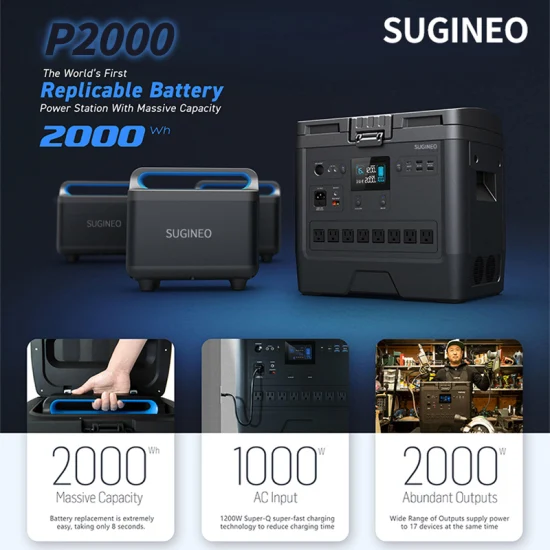 2000W UPS 12V リチウム電池を備えたポータブル無停電電源装置